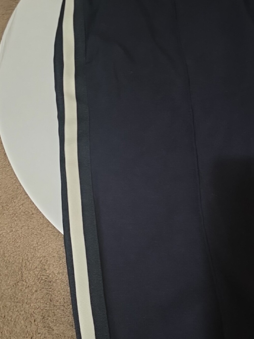 Navy Track Pants with White Contrast Stripes - Picture 5 of 9